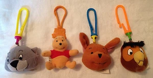 Set of 4 Disney Winnie the Pooh Plush Backpack Clips from McDonald's - Picture 1 of 6