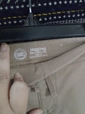 Girls Jeggins Leggings Size 18 XXL By Wonder Nation Khaki Waist 29-31 - Image 1 of 4