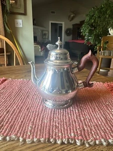 SALISBURY PEWTER TEAPOT WOOD HANDLE 9X9"  Excellent - Picture 1 of 6