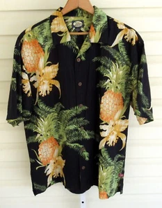 Tommy Bahama Large Pineapple Print Hawaiian Textured Cotton SS Shirt EXC - Picture 1 of 4