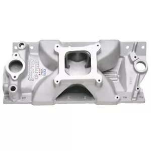 Edelbrock 2975 Small Block Chevy V8 Victor Jr Intake Manifold Satin Finish - Foto 1 di 2