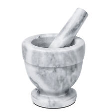 Mortar and Pestle Set, White - Solid 4 inch Heavy Granite Molcajete Stone Grinde