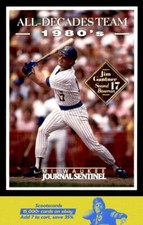 2000  Milwaukee Journal Sentinel Brewers All Decades Team 1980s Jim Gantner #NNO