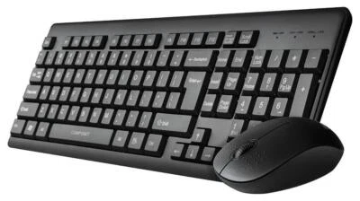 Wireless Keyboard & Mouse Deskset, Black - CP-KM007-W-V2 - Image 1 of 4