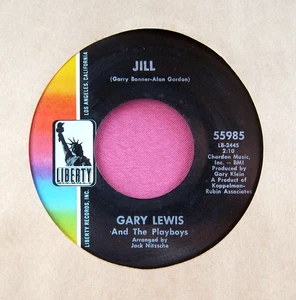GARY LEWIS and THE PLAYBOYS - Jill - 45 rpm - Liberty 55985 - VG++ to Near Mint - Picture 1 of 2