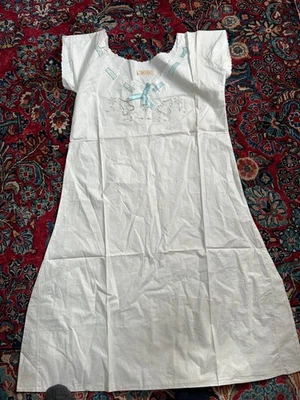 Vintage white cotton/linen? nightgown 1930's small to med made in Italy NOS - Image 1 of 4