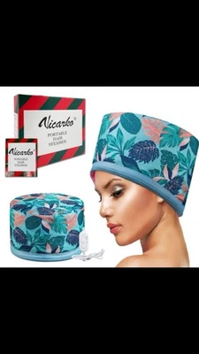 VICARKO Hair Steamer Thermal Heat Cap  Deep Conditioning “Hawaii Blue” NEW!! - Image 1 of 4