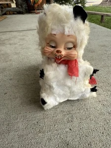 VINTAGE RUSHTON VALENTINE'S DAY LOVE RUBBER FACE SKUNK WHITE PLUSH TOY 9" - Picture 1 of 14