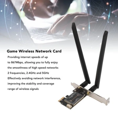 Network Card Adapter 1435ac 867Mbps 4.1 PCIEx1 With Dual Antenna For - Image 1 of 4