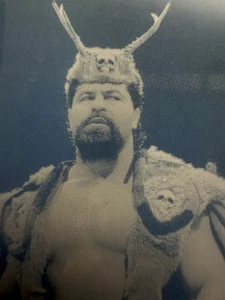 1991 1/1 THE BARBARIAN WWF POWERS OF PAIN CLASSIC PRINTING PLATE WRESTLING CARD - Bild 1 von 5
