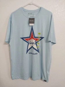 Eddie Bauer Herren Tshirt Größe XL Blau Star Mountains Kurzarm Neu Mit Etikett - Bild 1 von 5