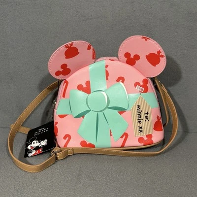 全新带标签 Minnie Mouse Christmas Ears 斜挎包 假日礼物 主题 迪士尼 米奇 — 第 1/3 张图片