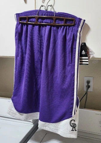 Adidas XL Boy Purple Colorado Rockies Shorts Cover