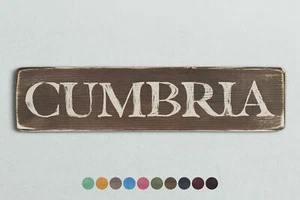 Letrero de madera estilo vintage de Cumbria. Regalo para el hogar retro Shabby Chic - Imagen 1 de 3