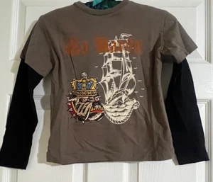 New Ed Hardy Kids Tattoo Sleeves Long Sleeve Size 4 Child Shirt Bulldog NWT - Picture 1 of 4