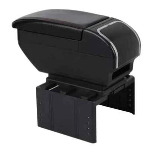 Caja reposabrazos universal para automóvil caja de almacenamiento de consola central de doble capa con portavasos - Imagen 1 de 11
