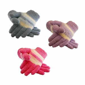 1 /3 Pack Ladie's Women's Girl's Soft Cosy Chenille Thermal Gloves Winter Warmer - Picture 1 of 5