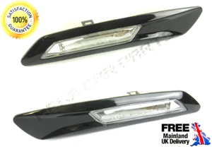 FOR BMW 5 SERIES F10 F11 2010-2012 PAIR WING SIDE LED INDICATORS REPEATER BLACK - Picture 1 of 3