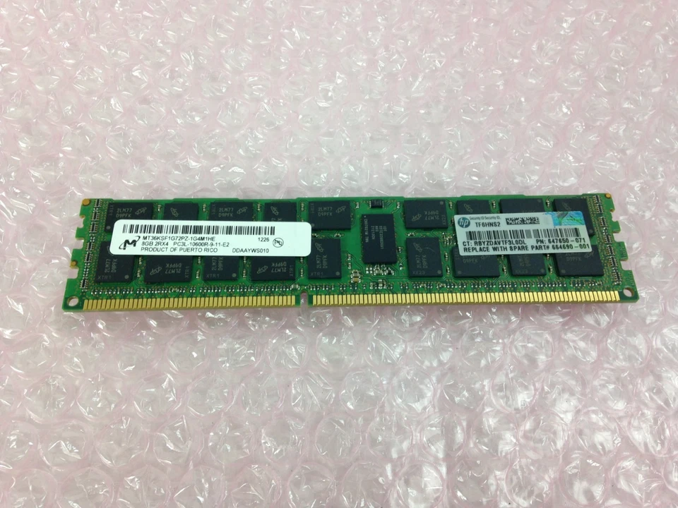 Micron PC3-10600 8GB SDRAM 1333 MHz DDR3 Memory MT36KSF1G72PZ- 1G4M1HE  - Image 1 of 4