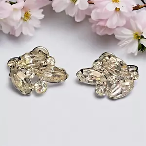 Avon Rhinestone Earrings – Gold-Tone, Screw Back, 1 Inch - Picture 1 of 6