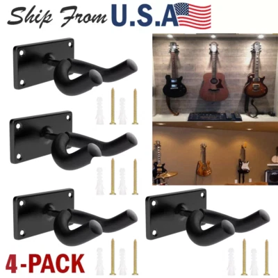 4 PIEZAS Soporte para colgador de guitarra de alta resistencia Ganchos Pantalla Montaje en pared Envío rápido EE. UU. Foto 1 de 4