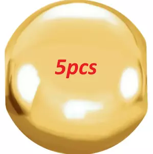 (5) FÜNF 5mm 22K MASSIV Gelbgold Spiegel Hell Glatt Rund Fädeln Perlen - Bild 1 von 3