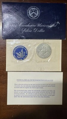 1971 S IKE Eisenhower 40% Silver Dollar US Coin Brilliant Uncirculated OGP & COA - Image 1 of 4