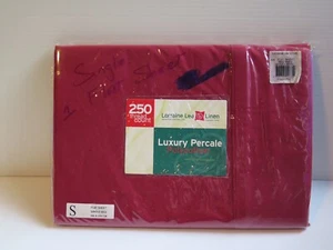 LORRAINE LEA LINEN “RIO RED” SINGLE BED FLAT SHEET - Picture 1 of 4