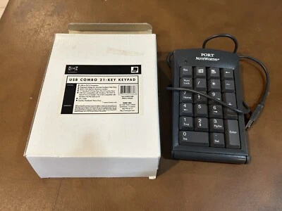 PORT NOTEWORTHY USB Combo 21-key Numeric Keypad Wired Universal Tested & Works - Image 1 of 4