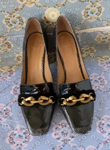 Tory Burch Jessa Snake Suede Horsebit Heels Size 9.5 - Picture 1 of 16