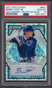 Bobby Witt Jr 2021 flash hoja #BWJ autógrafo azul platino/50 grado PSA 10 gema - Imagen 1 de 2