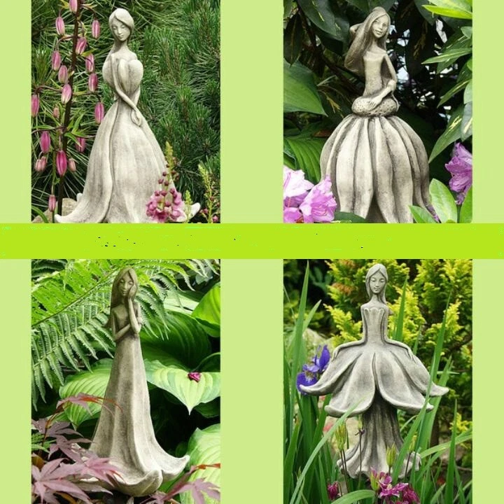 Blütentänzerin Blumentänzerin Steinguss Betonguss Steinfigur Garten - Bild 1 von 1