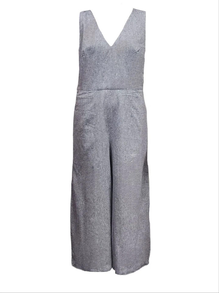 HoodLamb Donna Navy Gonna Pantalone Scollo A V Canapa Tuta 420 Nwt - Immagine 1 di 1