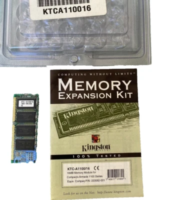 Kingston KTC-A1100/16 16MB Memory Module Laptop RAM Compaq Armada Series SODIMM - Image 1 of 4