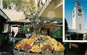 Postal del mercado de agricultores mundialmente famoso Hollywood California CA. - Imagen 1 de 2