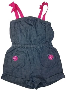 Gymboree Niñas Cape Cod Cutie Mameluco Talla 2T Cambray Ladybug Denim Conjunto Rosa - Imagen 1 de 8