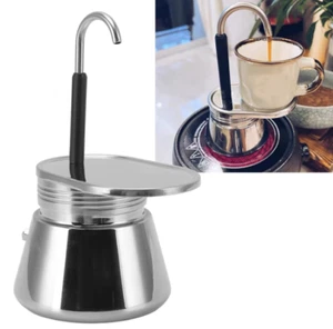 Kaffeekanne, Herdplatte Espressokocher Edelstahl Mokkakanne 200ml einzeln - Bild 1 von 15