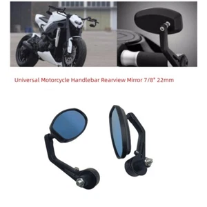 Motorcycle End Bar Mirror 7/8'' 22mm Universal Foldable Motorbike Side Mirror - Picture 1 of 15