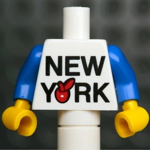 NEW LEGO - Torso - Town - 'NEW YORK' Big Red Apple White / Blue Arms x 1 - NYC - Picture 1 of 1