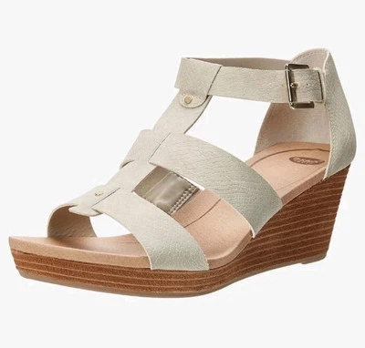 Sandália plataforma Dr. Scholl's feminina 9,5M Barton cunha cinza estampa de cobra nova na caixa - Imagem 1 de 4