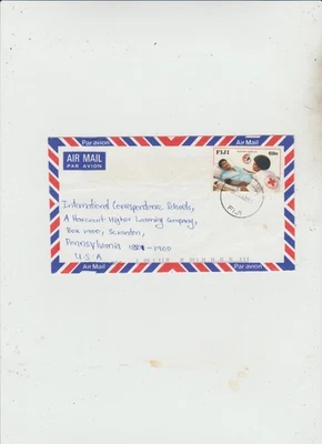 Fiji 2001 Cover to USA with '89 Red Cross issue as postage   good condition - Image 1 of 2