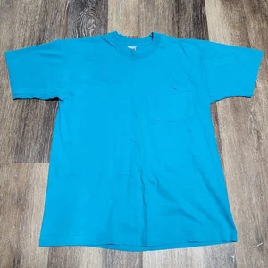 Camisa De Colección BVD Ribete En Blanco Bolsillo Para Hombre Talla Grande Azul Hecha en EE. UU. Años 90 - Imagen 1 de 10