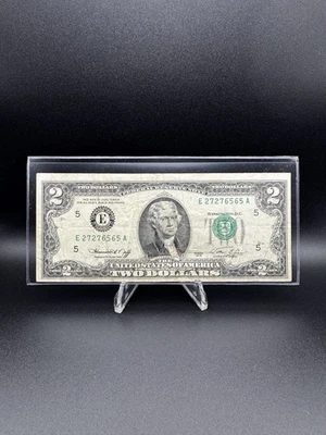 $2 Note 1976 - SN# E 27276565 A  Fancy Serial Number - Image 1 of 3