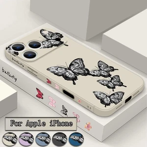 Coque Silicone Papillon Pour iPhone 17 16 Pro Max 16e Air 15 14 13 12 11 Cover - Picture 1 of 17