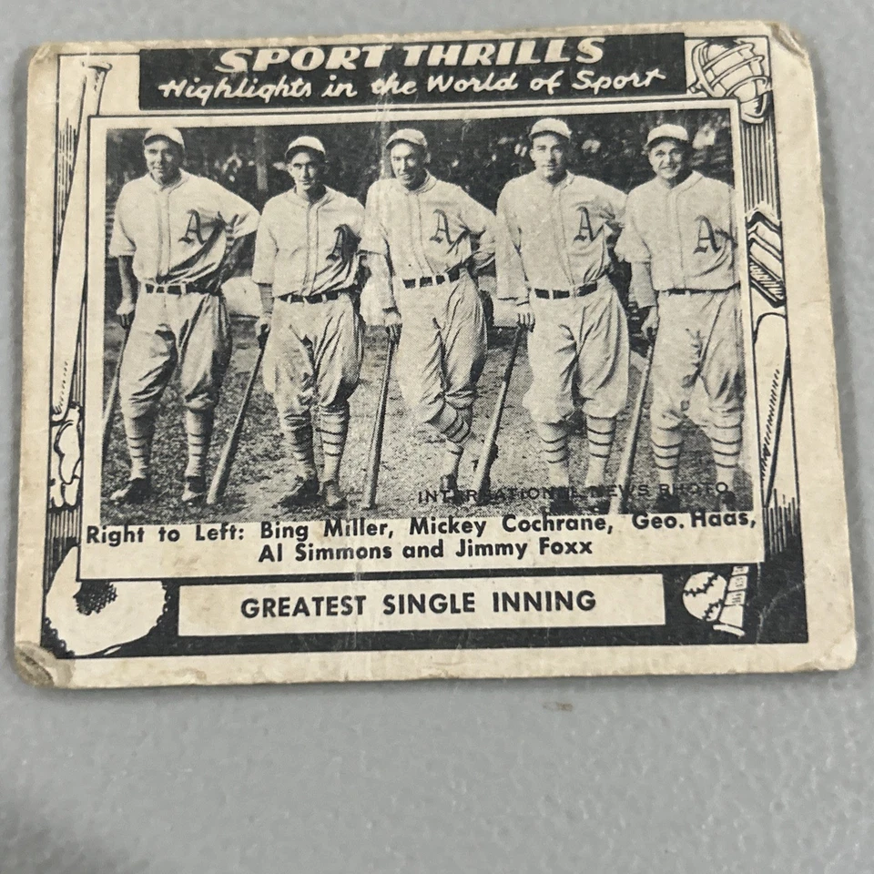 1948 Swell- Sport Thrills, Greatest Single Inning, World Series, Card #1 - Image 1 of 4