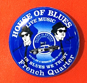 De Colección Botón Pinback Cuarto Francés Casa de Blues Música en Vivo Blues Brothers 1.5"W - Imagen 1 de 3