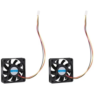 60Mm 6Cm DC 12V 3 Pin Computer Case CPU Cooler Cooling Fan Black 2 Pcs Z5G62848 - Afbeelding 1 van 7