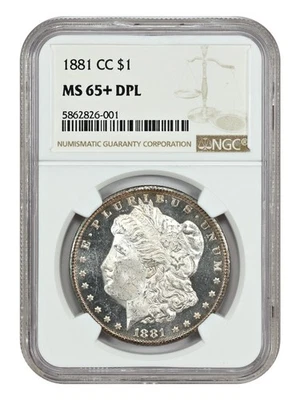 1881 CC MORGAN DOLLAR NGC MS65+DPL (DEEP MIRROR PROOFLIKE) ULTRA RARITY POP 2!!! - Image 1 of 4