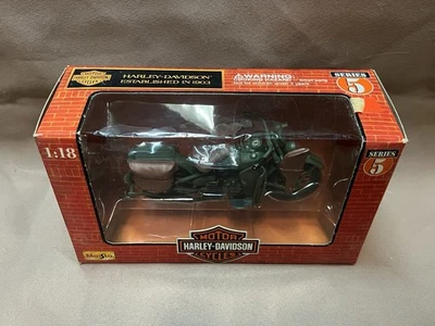 Harley Davidson 1942 WLA cabeza plana Maisto Series 5 1998 escala 1:18 fundido a presión Foto 1 de 4