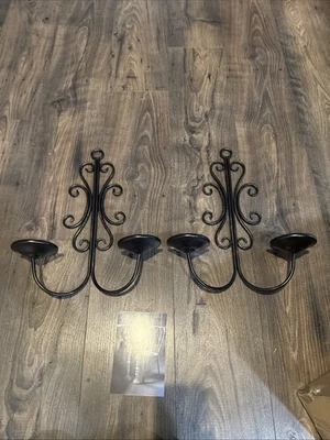 Aplique de pared de metal plateado doble pilar CANDELABRO diseño de desplazamiento (2) Foto 1 de 4